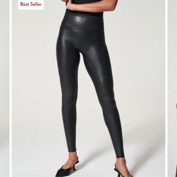 EUC Spanx Faux Leather Leggings size medium - Picture 1 of 7